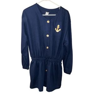 Avon Style vintage women’s navy blue nautical anchor tunic (medium)
